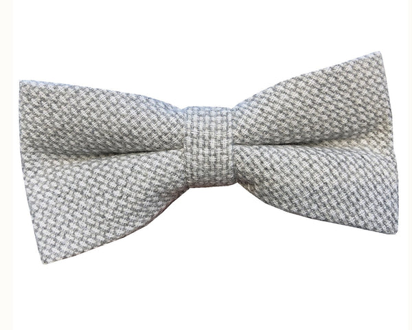 Grey Weave Cotton Pre-tied Bow Tie