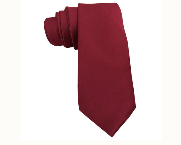 Maroon Satin Skinny Tie