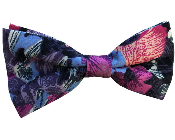 Purple Pink Floral Pre-tied Bow Tie