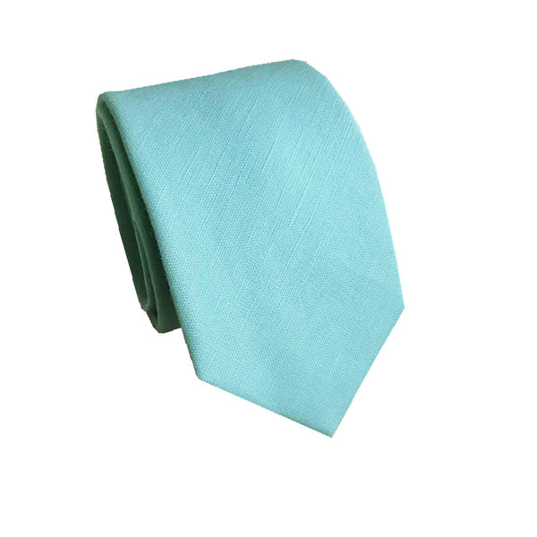 Mint Blue Slub Skinny Tie