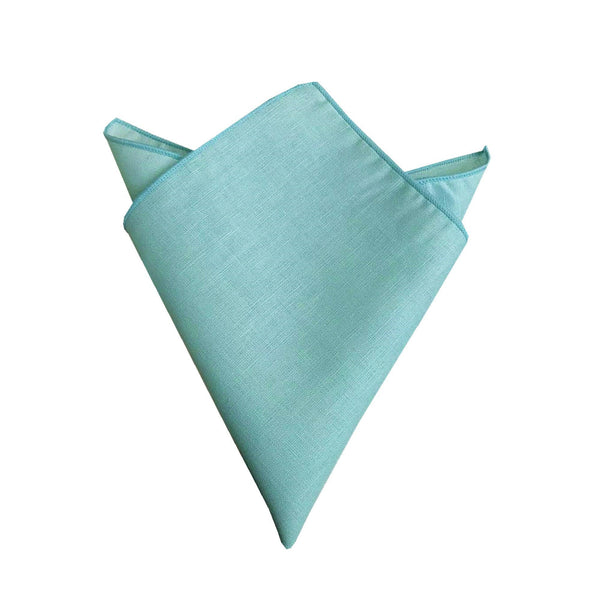 Mint Blue Slub Pocket Square