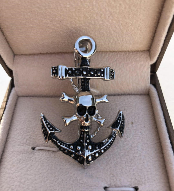 Skull Anchor Tie Clip