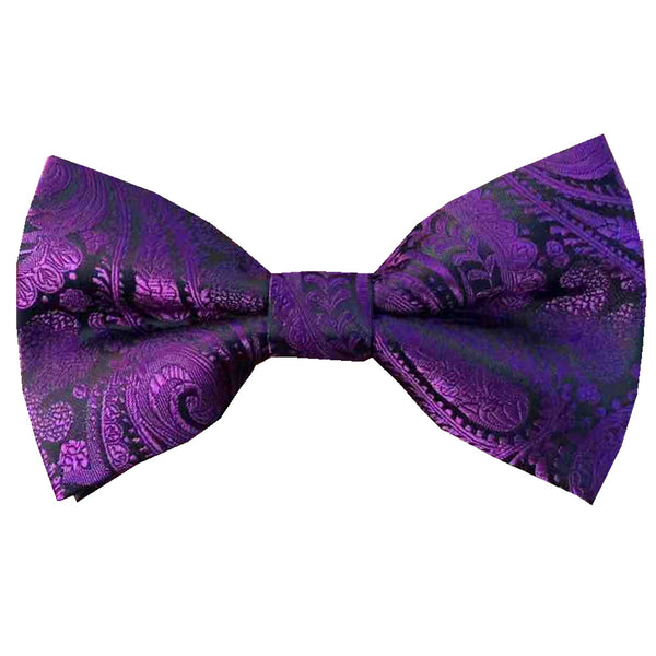 Purple Paisley Pre-tied Bow Tie