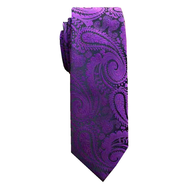 Purple Paisley Skinny Tie