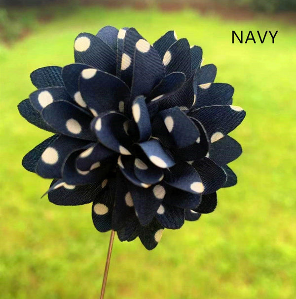 Polka Dots Flower Lapel Pin