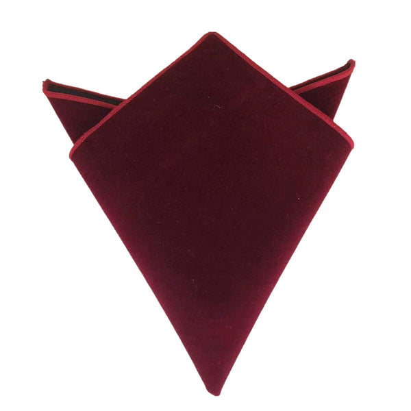 Burgundy Velvet Pocket Square