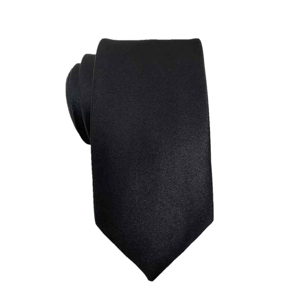 Satin Black Skinny Tie