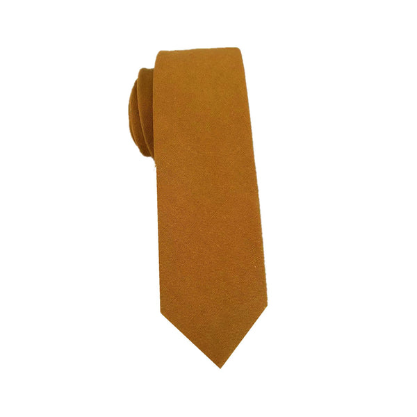 Mustard Yellow Linen Skinny Tie