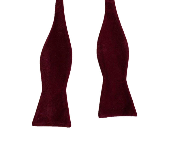 Burgundy Velvet Self-tied Bow tie