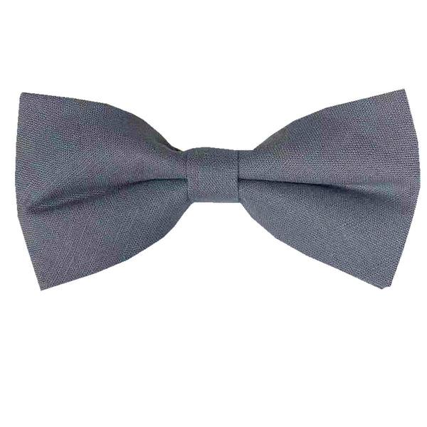 Grey Linen Pre-tied Bow Tie