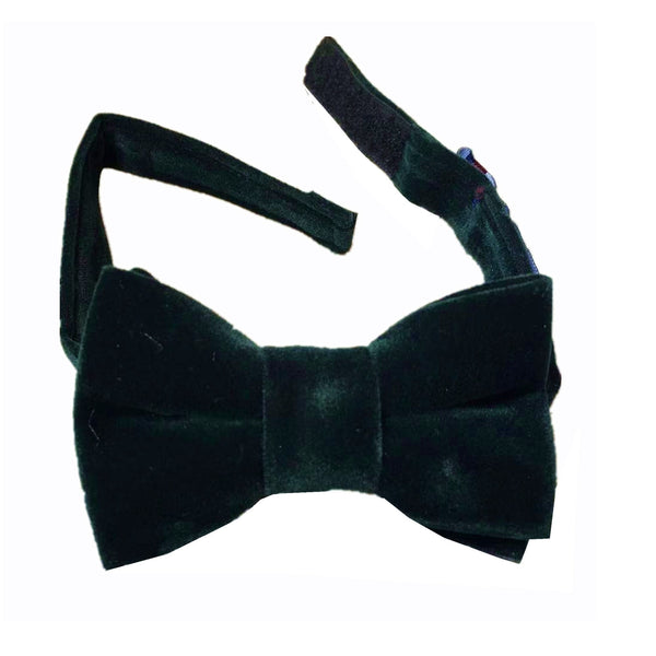 Dark Green Velvet Kids Bow Tie