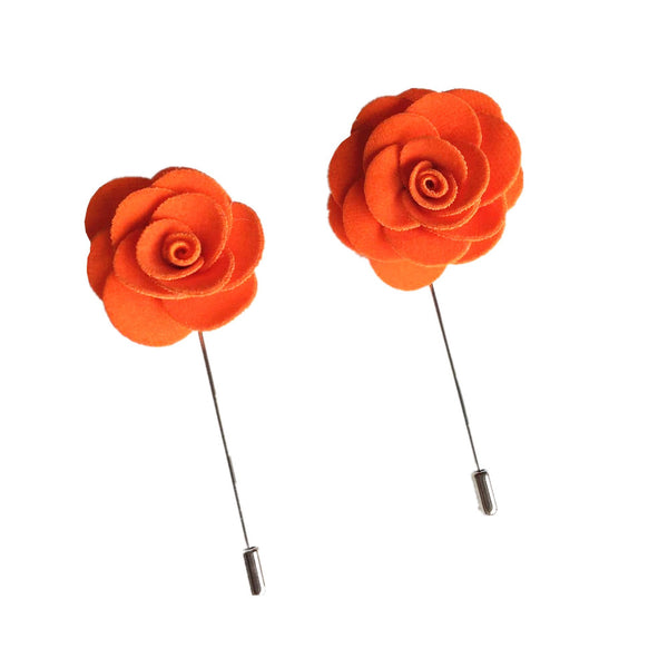 Orange Rose Velvet Lapel Pin