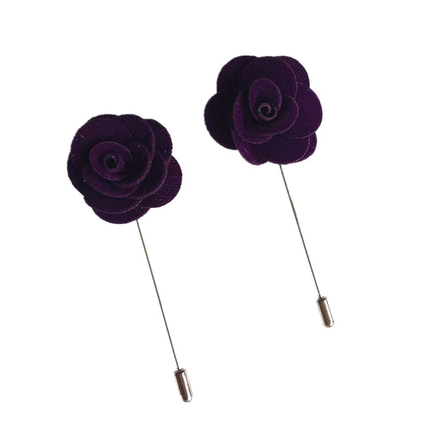 Plum Purple Rose Lapel Pin