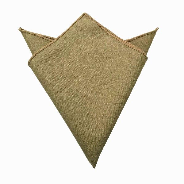 Khaki Linen Pocket Square