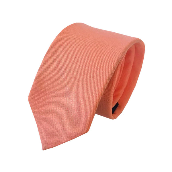 Coral Pink Linen Necktie