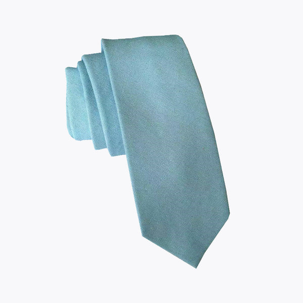 Ice Blue Slub Skinny Tie