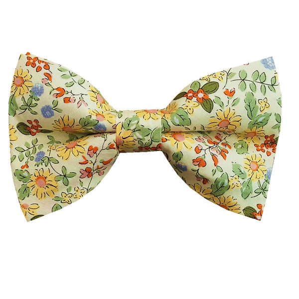 Yellow Daisy Floral Pre-tied Bow Tie