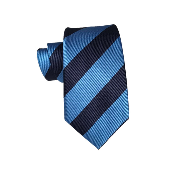 Navy Blue Stripes Skinny Tie