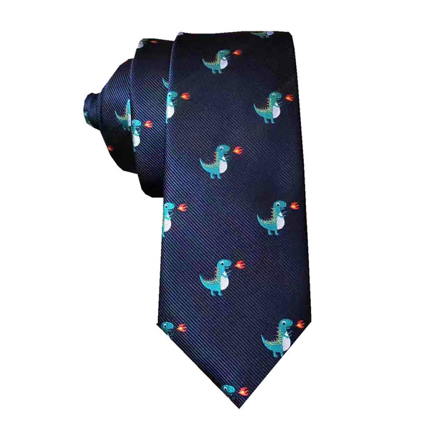 Navy Dino Skinny Tie