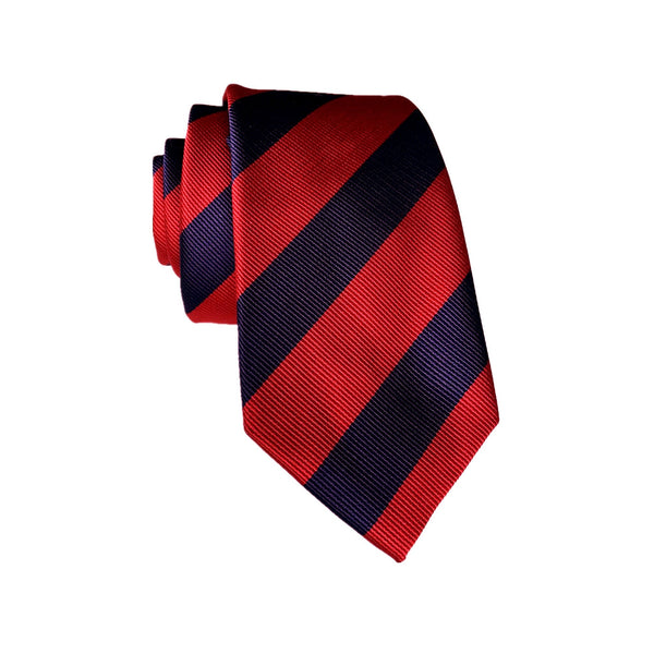 Maroon with Black Stripes Skinny Tie