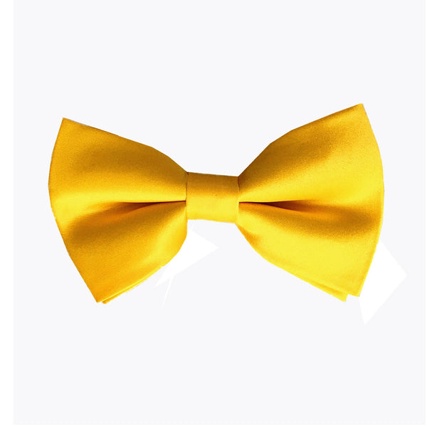 Yellow Satin Pre-tied Bow Tie