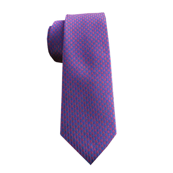 Purple and Navy Houndstooth Skinny Tie