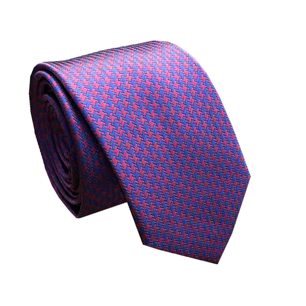 Purple and Navy Houndstooth Necktie