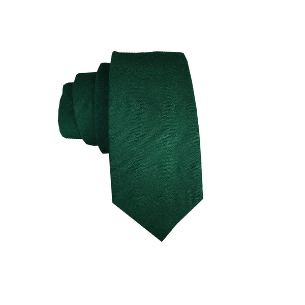 Juniper Green Linen Skinny Tie