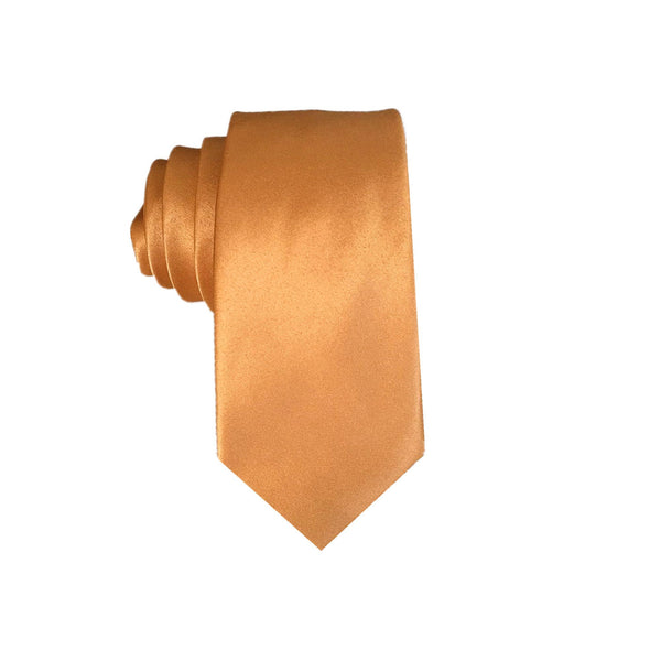 Gold Satin Skinny Tie