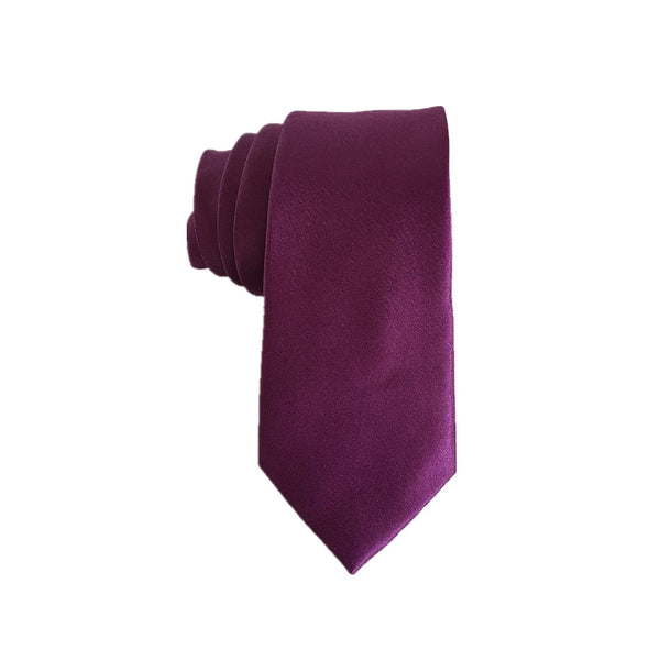 Sangria Purple Satin Skinny Tie