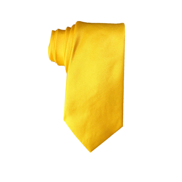 Yellow Satin Skinny Tie