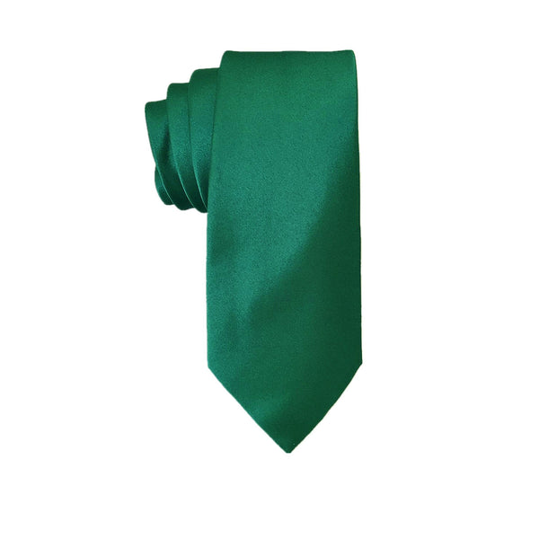 Emerald Green Satin Skinny Tie