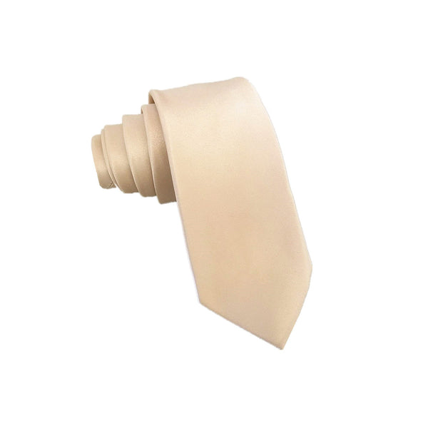 Champagne Satin Skinny Tie