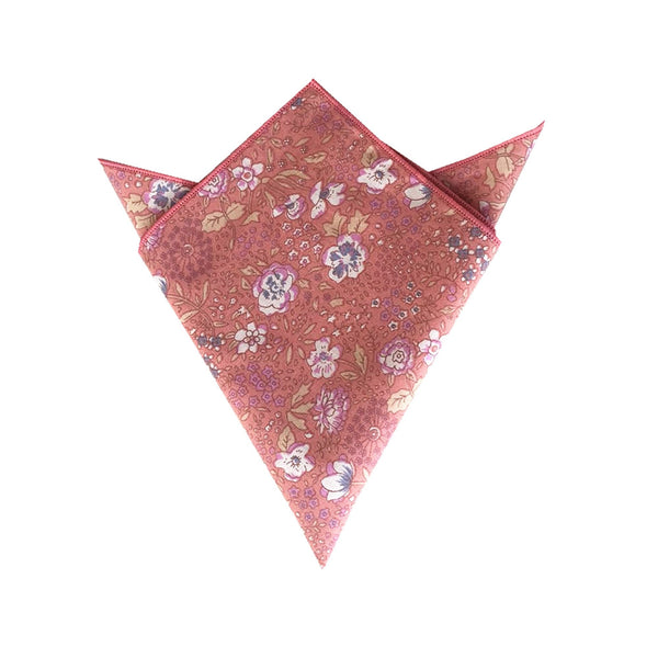 Nude Pink Floral Pocket Square