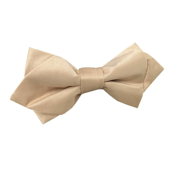 Champagne Satin Diamond Bow Tie