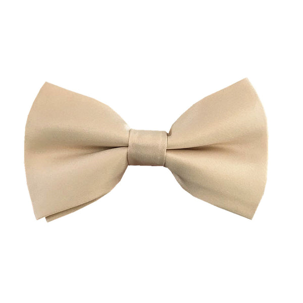 Champagne Satin Pre-tied Bow Tie