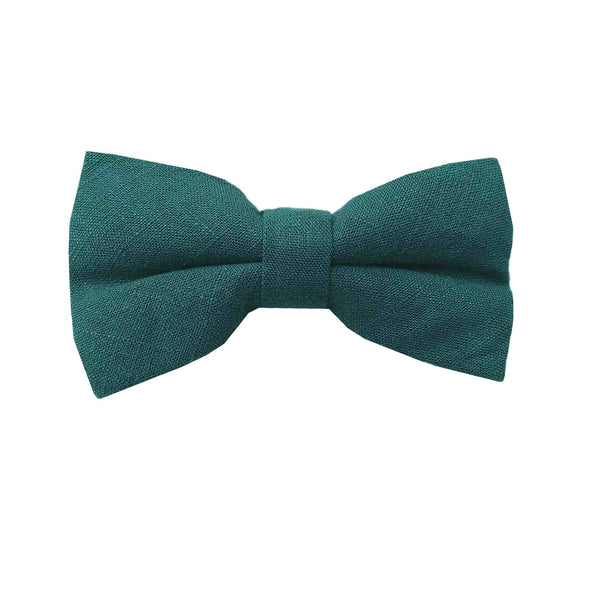 Forest Green Linen Pre-tied Bow Tie