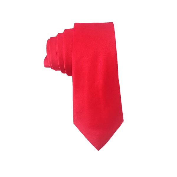 Scarlet Satin Necktie