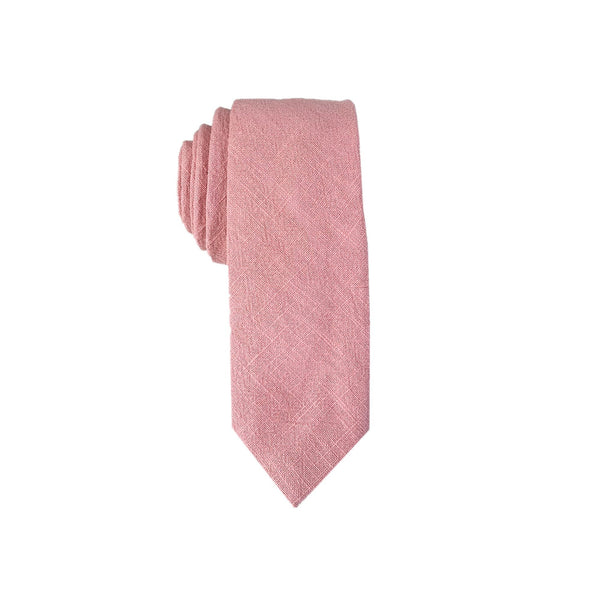 Ballet Pink Linen Skinny Tie