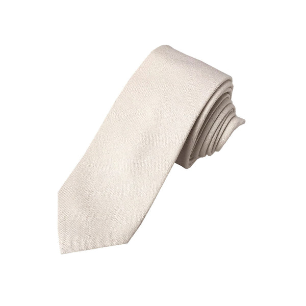 Cream Ivory Linen Necktie