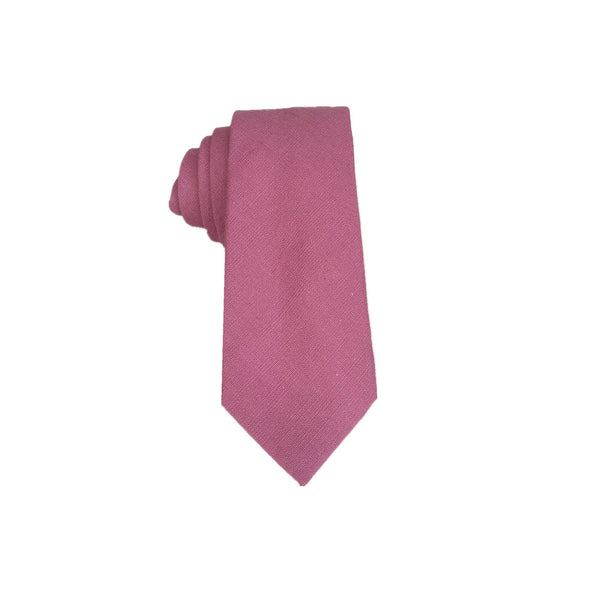 Dusty Rose Linen Skinny Tie