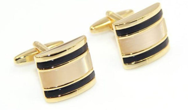 Gold Black Cufflinks