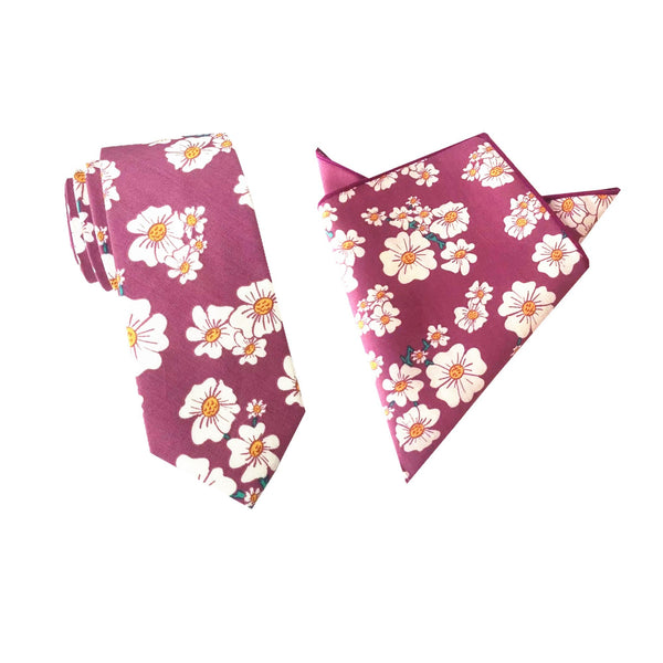 Light Chianti Floral Skinny Tie