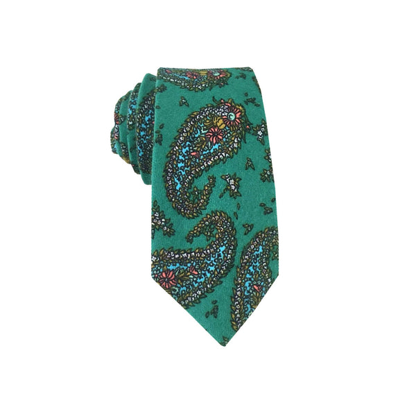 Green Paisley Necktie