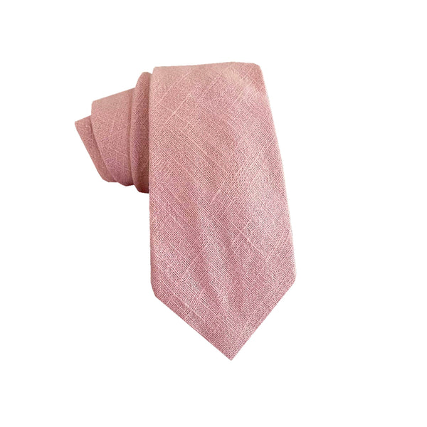 Blush Pink Linen Necktie