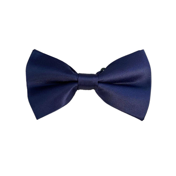 Navy Blue Satin Pre-tied Bow Tie