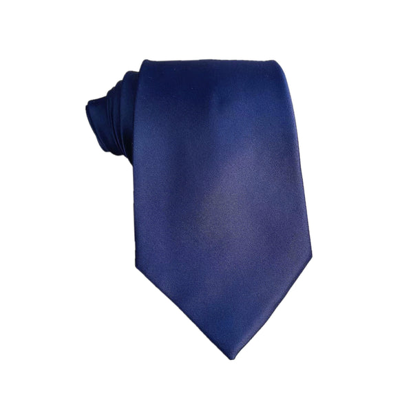 Navy Blue Satin Necktie