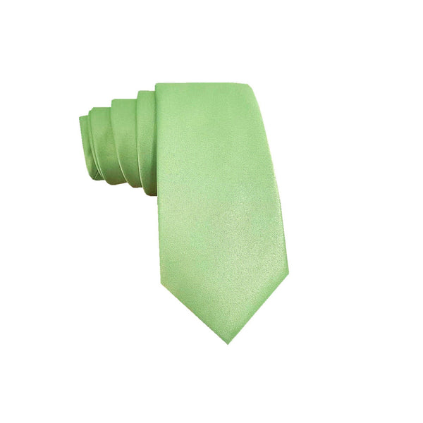 Clover Green Satin Skinny Tie