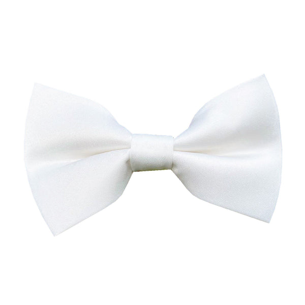 White Satin Pre-tied Bow Tie