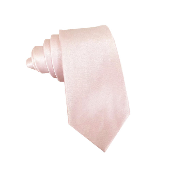 Blush Pink Satin Skinny Tie